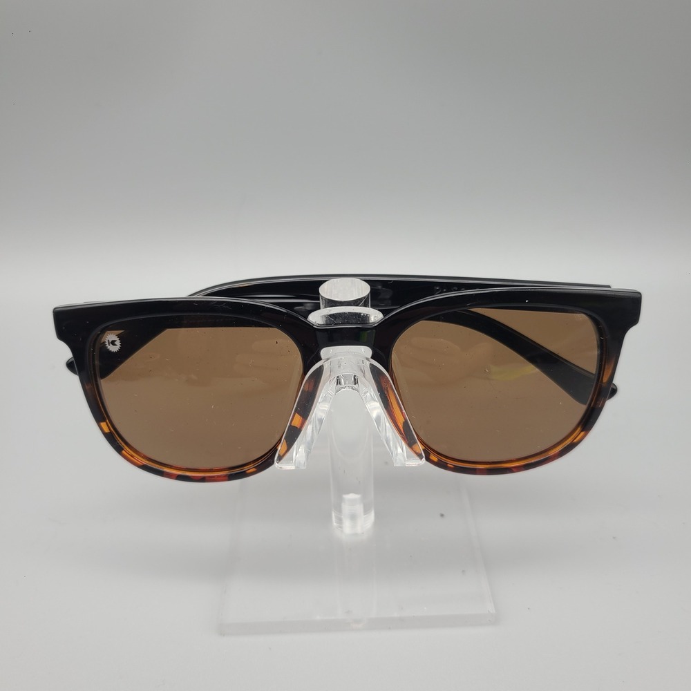 Knockaround Paso Robles Sunglasses Black Tortoise Amber Lens Classic Rounded